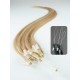 24" (60cm) Micro ring human hair extensions – natural blonde