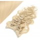 50cm clip in vlnité vlasy evropského typu REMY - nejsvětlejší blond
