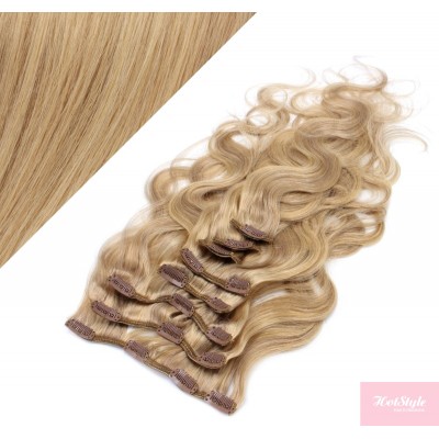 50cm clip in vlnité vlasy evropského typu REMY - přírodní / světlejší blond