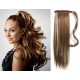 Clip in ponytail wrap / braid hair extension 24" straight - dark brown / blonde