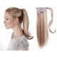 Clip in ponytail wrap / braid hair extension 24" straight - platinum / light brown