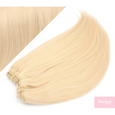 40cm DELUXE clip in sada - nejsvětlejší blond