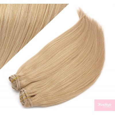 50cm DELUXE clip in sada - přírodní blond