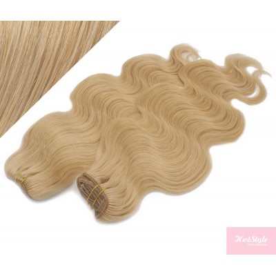 50cm DELUXE vlnitá clip in sada - přírodní blond