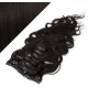 50cm clip in vlnité vlasy evropského typu REMY - přírodní černá