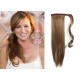 Clip in human hair ponytail wrap hair extension 20" straight - light brown