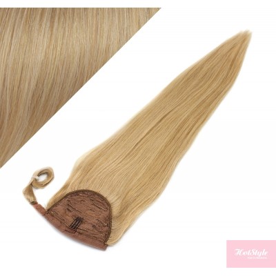 50 cm culík / cop z lidských vlasů rovný - přírodní blond