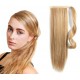 Clip in human hair ponytail wrap hair extension 24" straight - natural/light blonde