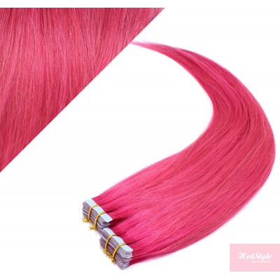 40cm Tape vlasy / Tape IN - růžová