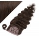 50 cm culík / cop z lidských vlasů vlnitý - tmavě hnědá