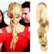 Clip in human hair ponytail wrap hair extension 20" wavy - the lightest blonde
