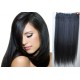 16 inches one piece full head 5 clips clip in hair weft extensions straight – black