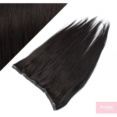 Clip vlasový pás remy 43cm rovný – přírodní černá