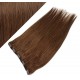 Clip vlasový pás remy 43cm rovný – středně hnědá