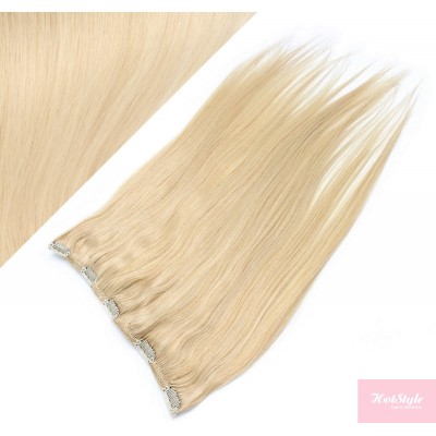 Clip vlasový pás remy 43cm rovný – nejsvětlejší blond