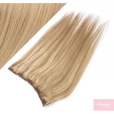 Clip vlasový pás remy 43cm rovný – přírodní / světlejší blond