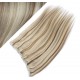 Clip vlasový pás remy 43cm rovný – platina / světle hnědá