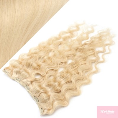 Clip vlasový pás remy 63cm vlnitý – nejsvětlejší blond