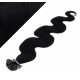 50cm vlasy na keratin vlnité - černá