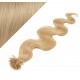 60cm vlasy na keratin vlnité - přírodní blond