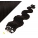 50cm micro ring / easy ring vlasy vlnité - přírodní černá