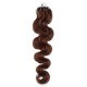 50cm micro ring / easy ring vlasy vlnité - středně hnědá