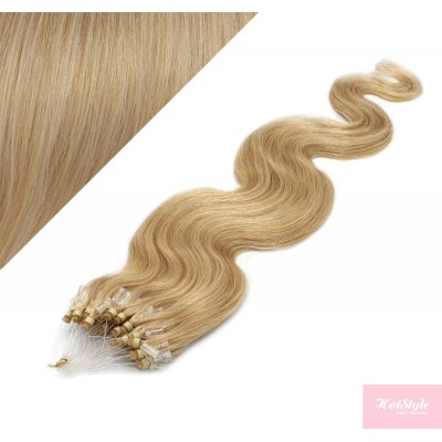 50cm micro ring / easy ring vlasy vlnité - přírodní blond