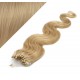 60cm micro ring / easy ring vlasy vlnité - přírodní blond