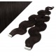 50cm Tape vlasy / Tape IN vlnité - přírodní černá