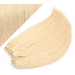 40cm DELUXE clip in sada - nejsvětlejší blond