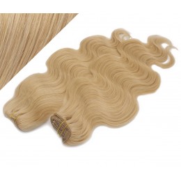 50cm DELUXE vlnitá clip in sada - přírodní blond