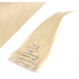 40cm clip in lidské REMY vlasy evropského typu - nejsvětlejší blond