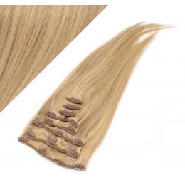 40cm clip in lidské REMY vlasy evropského typu - přírodní / světlejší blond