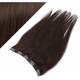 Clip vlasový pás remy 43cm rovný – tmavě hnědá