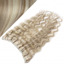 Clip vlasový pás remy 43cm vlnitý – platina / světle hnědá