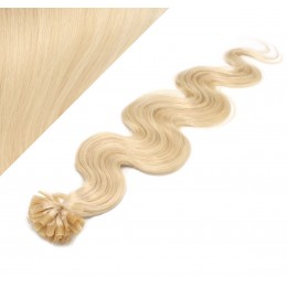 50cm vlasy na keratin vlnité - nejsvětlejší blond