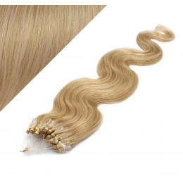 60cm micro ring / easy ring vlasy vlnité - přírodní blond