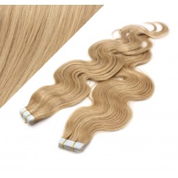 50cm Tape vlasy / Tape IN vlnité - přírodní / světlejší blond