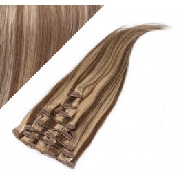 40cm clip in REMY vlasy evropského typu 100g - tmavý melír
