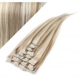 40cm clip in REMY vlasy evropského typu 100g - platina/světle hnědá